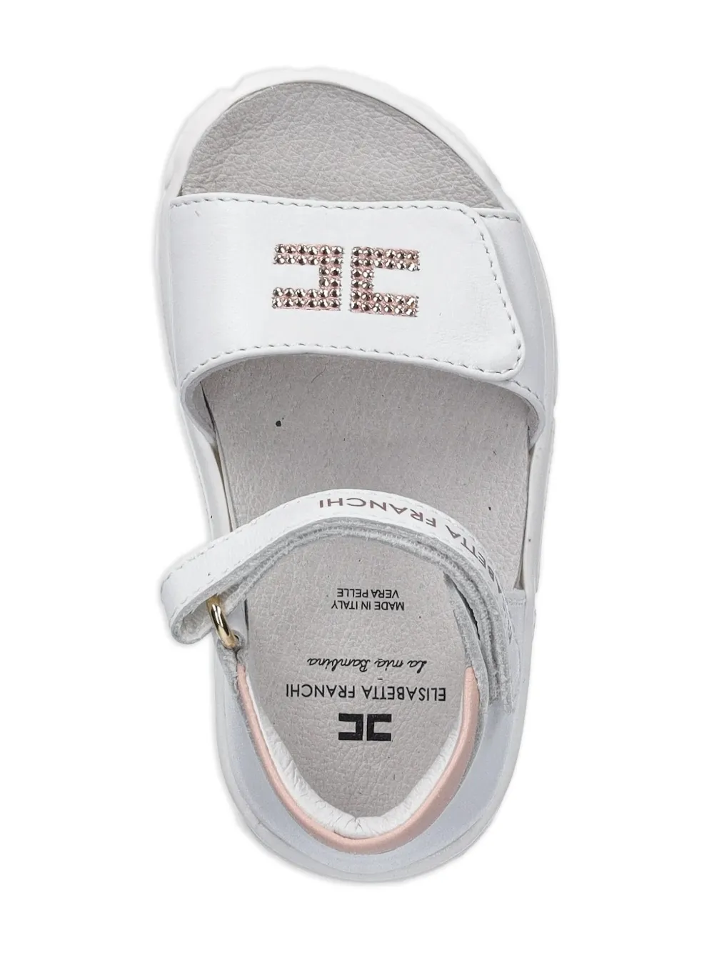 Elisabetta Franchi crystal-embellished leather sandals White
