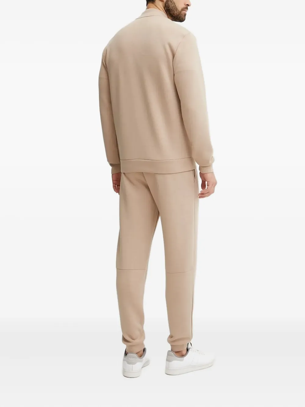 Ea7 Emporio Armani logo-plaque zip-up sweatshirt - Beige
