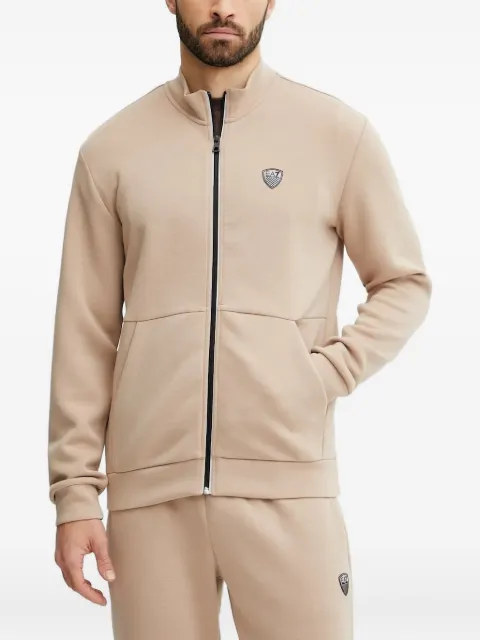 Ea7 Emporio Armani logo-plaque zip-up sweatshirt