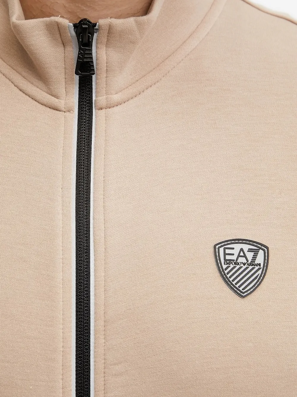 Ea7 Emporio Armani Sweater met logoplakkaat Beige