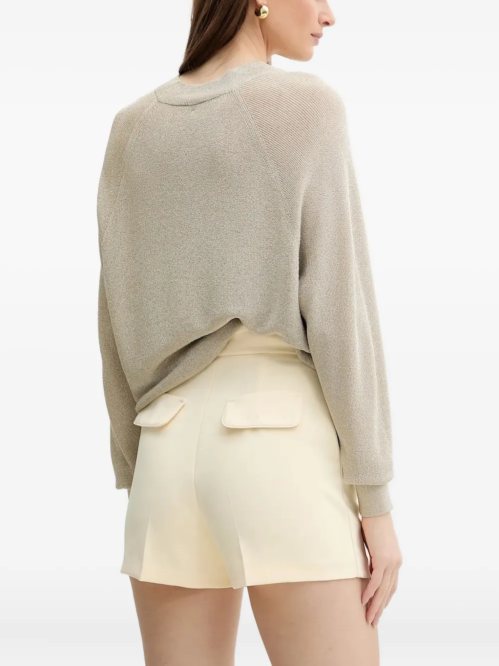 Elisabetta Franchi Shorts met zakdetail Beige
