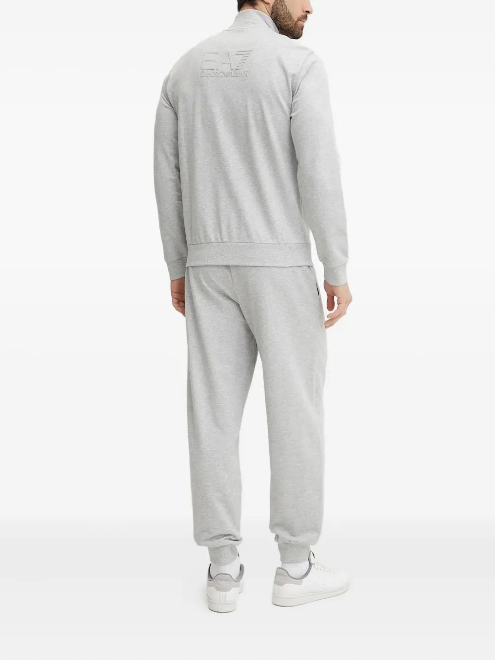 Ea7 Emporio Armani Trainingsbroek met geborduurd logo en rits - Grijs