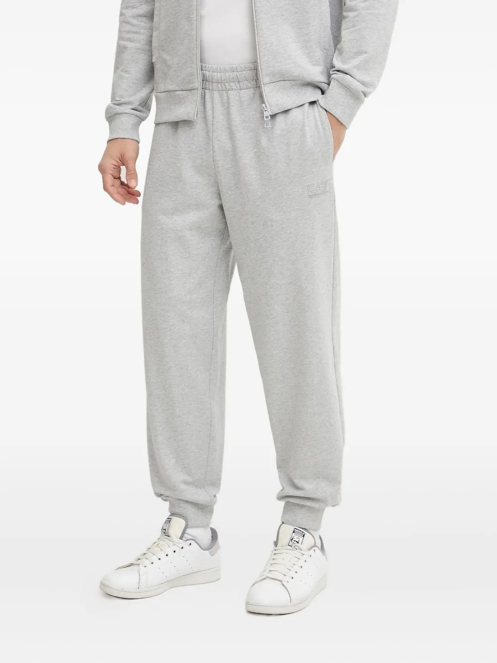 Ea7 Emporio Armani Trainingsbroek met geborduurd logo en rits Grijs
