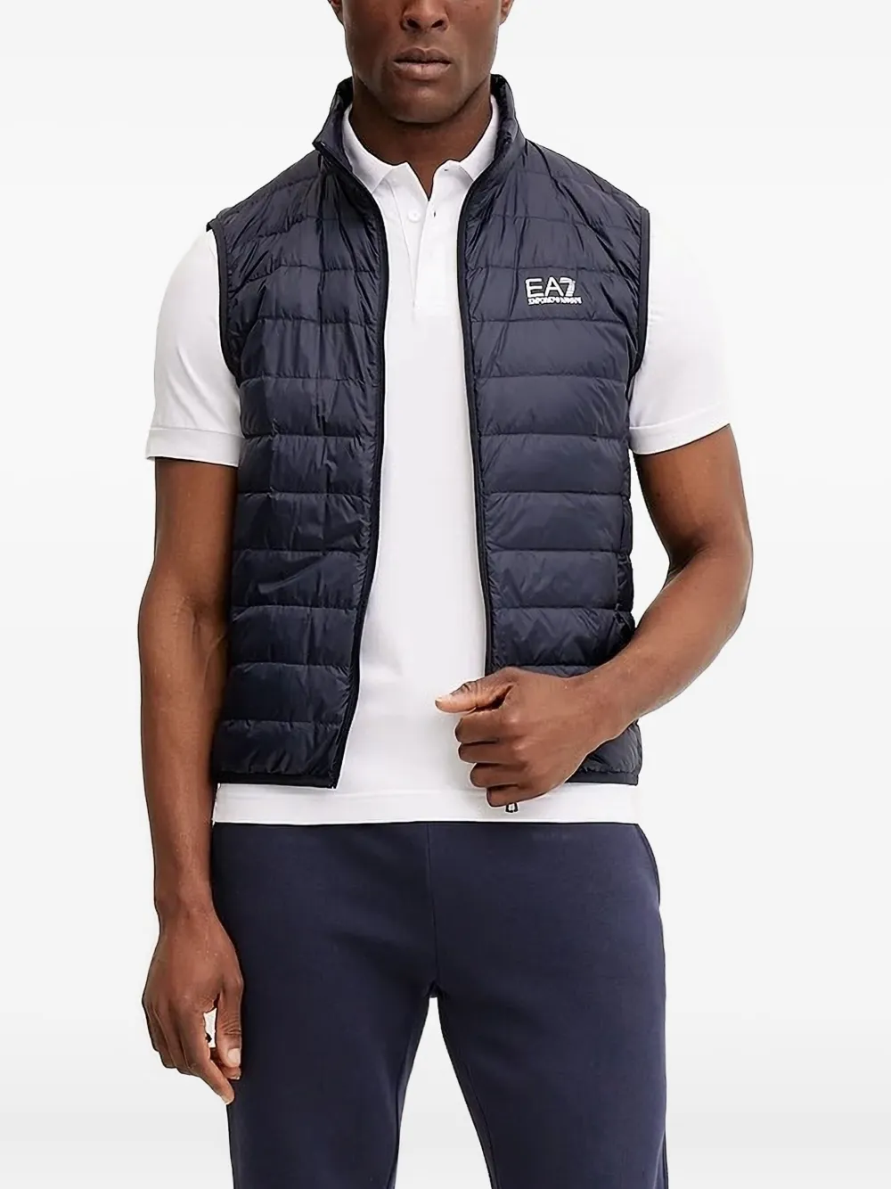 Ea7 Emporio Armani Bodywarmer met logoplakkaat Blauw