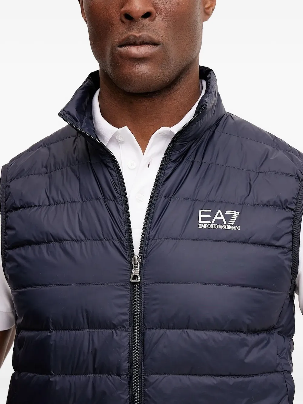 Ea7 Emporio Armani Bodywarmer met logoplakkaat Blauw