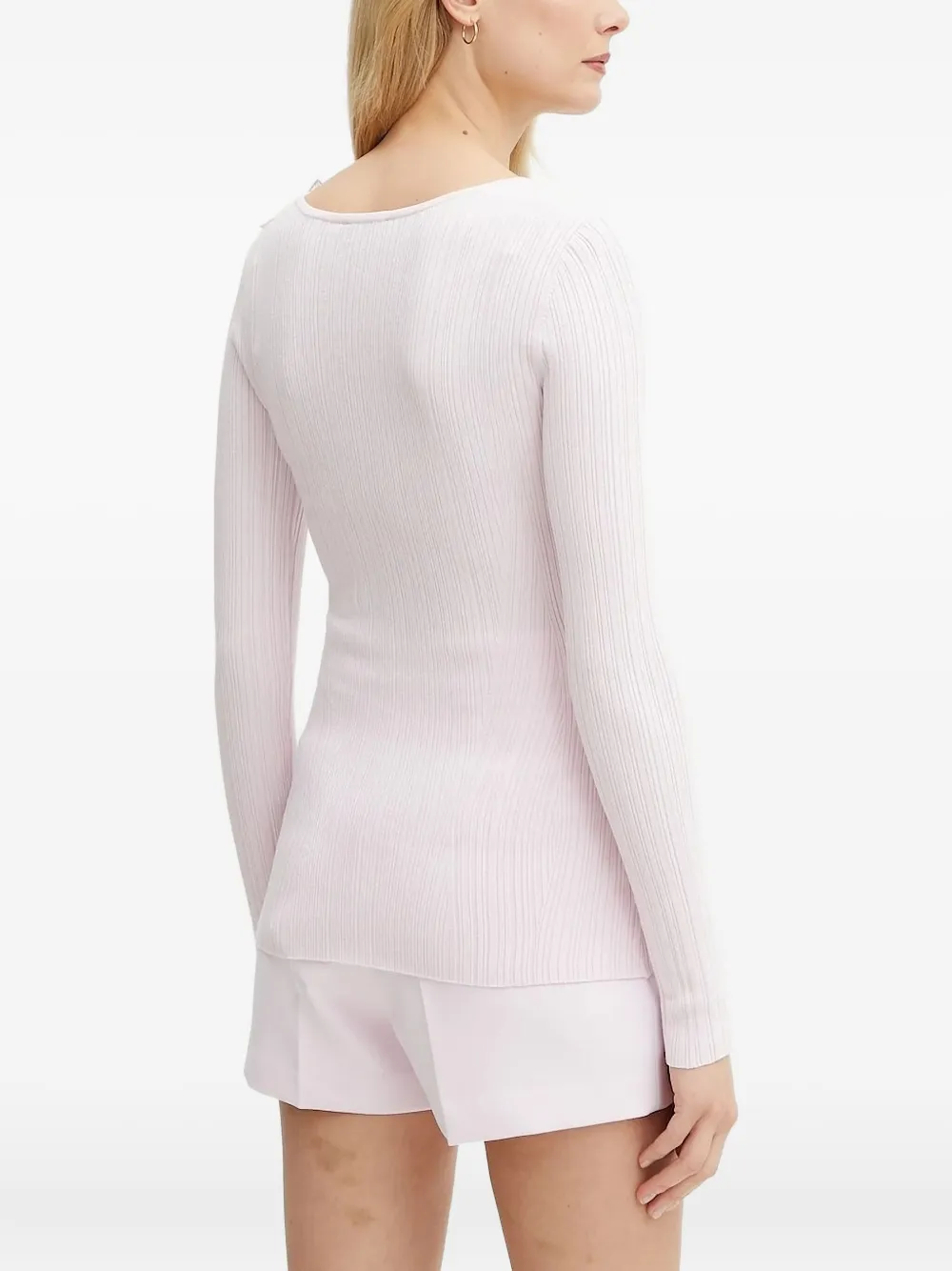 Elisabetta Franchi flower-embellished ribbed T-shirt | T-Shirts & Jersey Shirts | Image 2