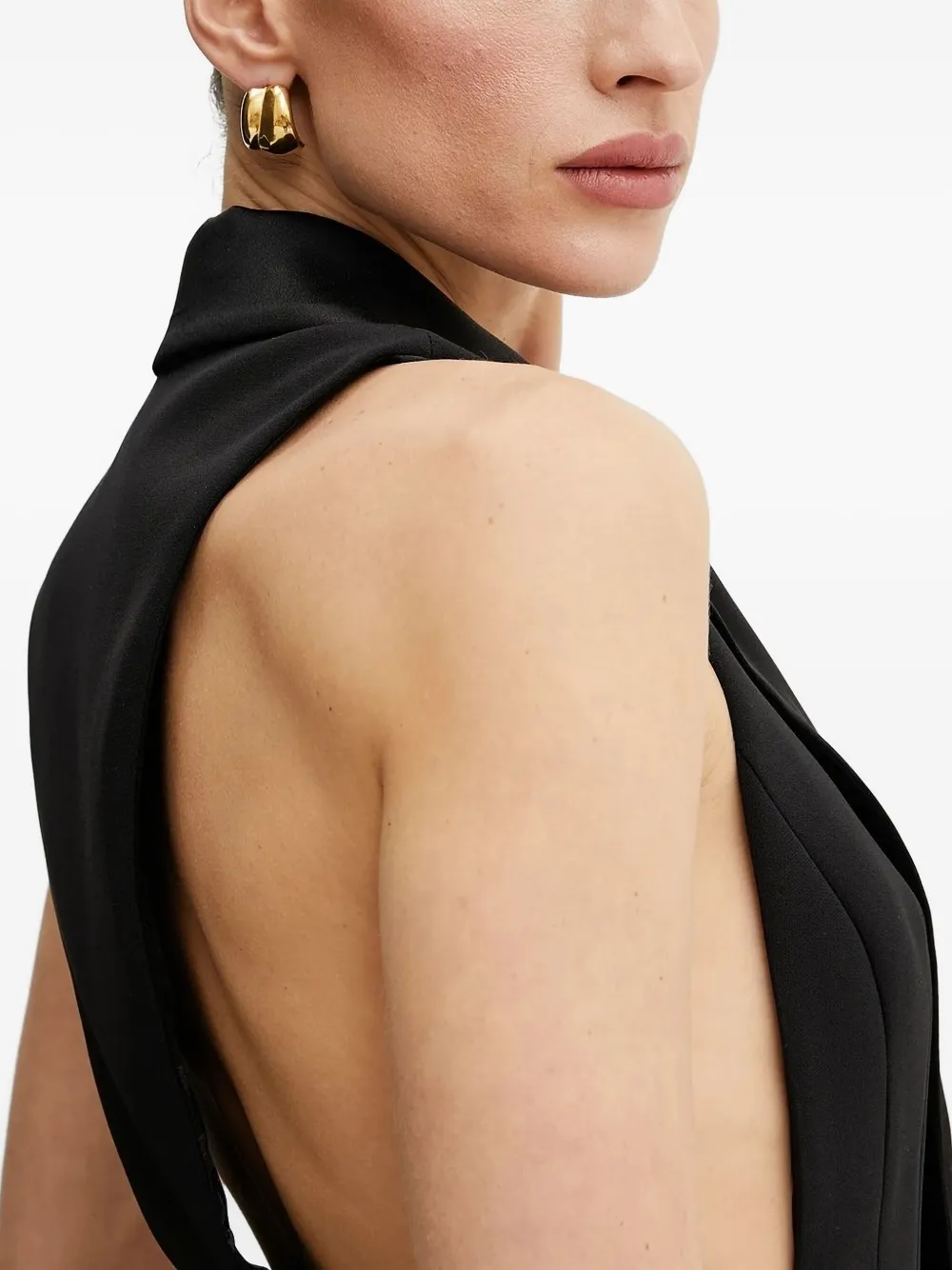Elisabetta Franchi Open-back Tailored Jumpsuit In Black