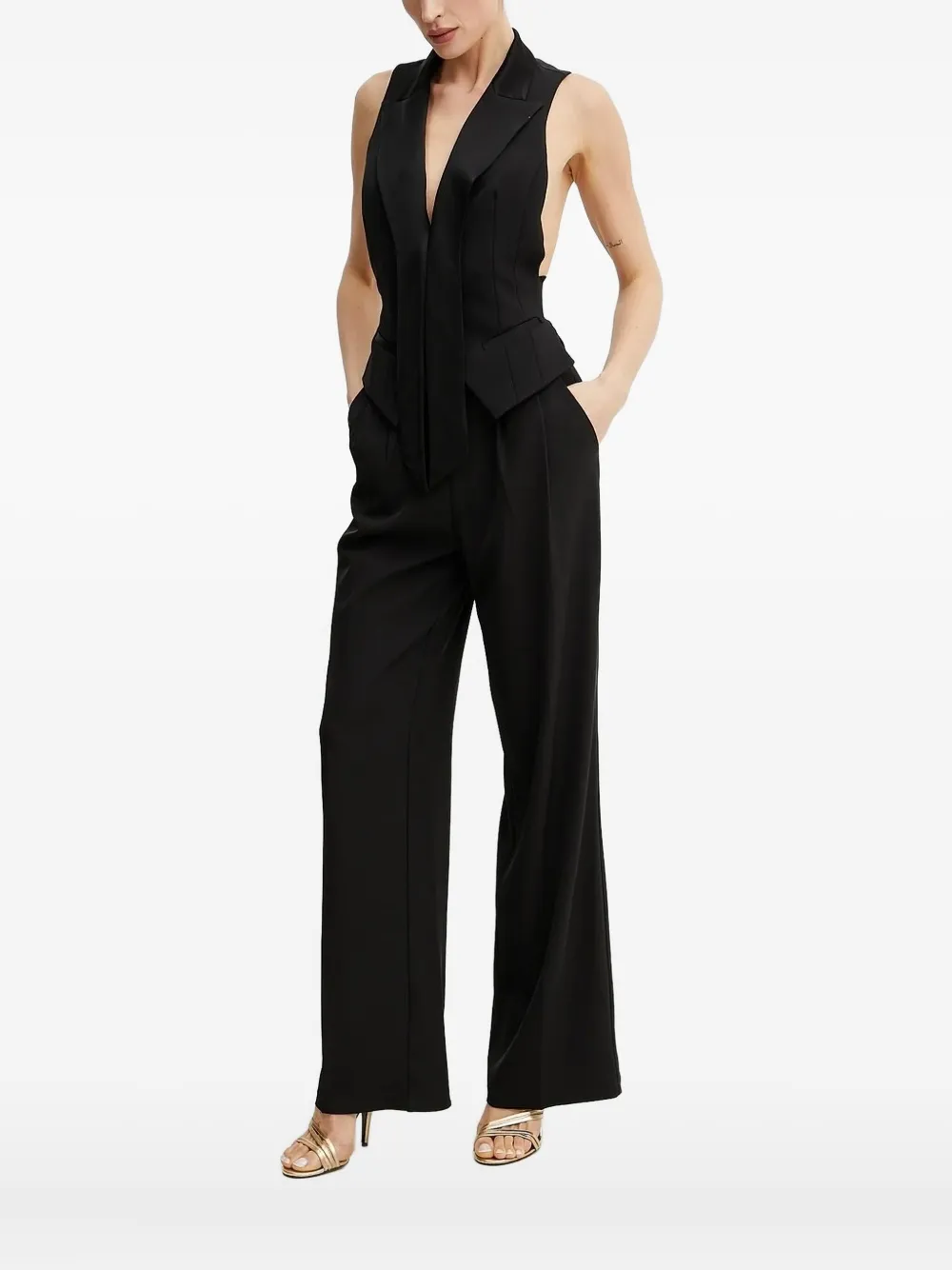 Elisabetta Franchi open-back tailored jumpsuit - ブラック Elisabetta Franchi open-back tailored jumpsuit - ブラック