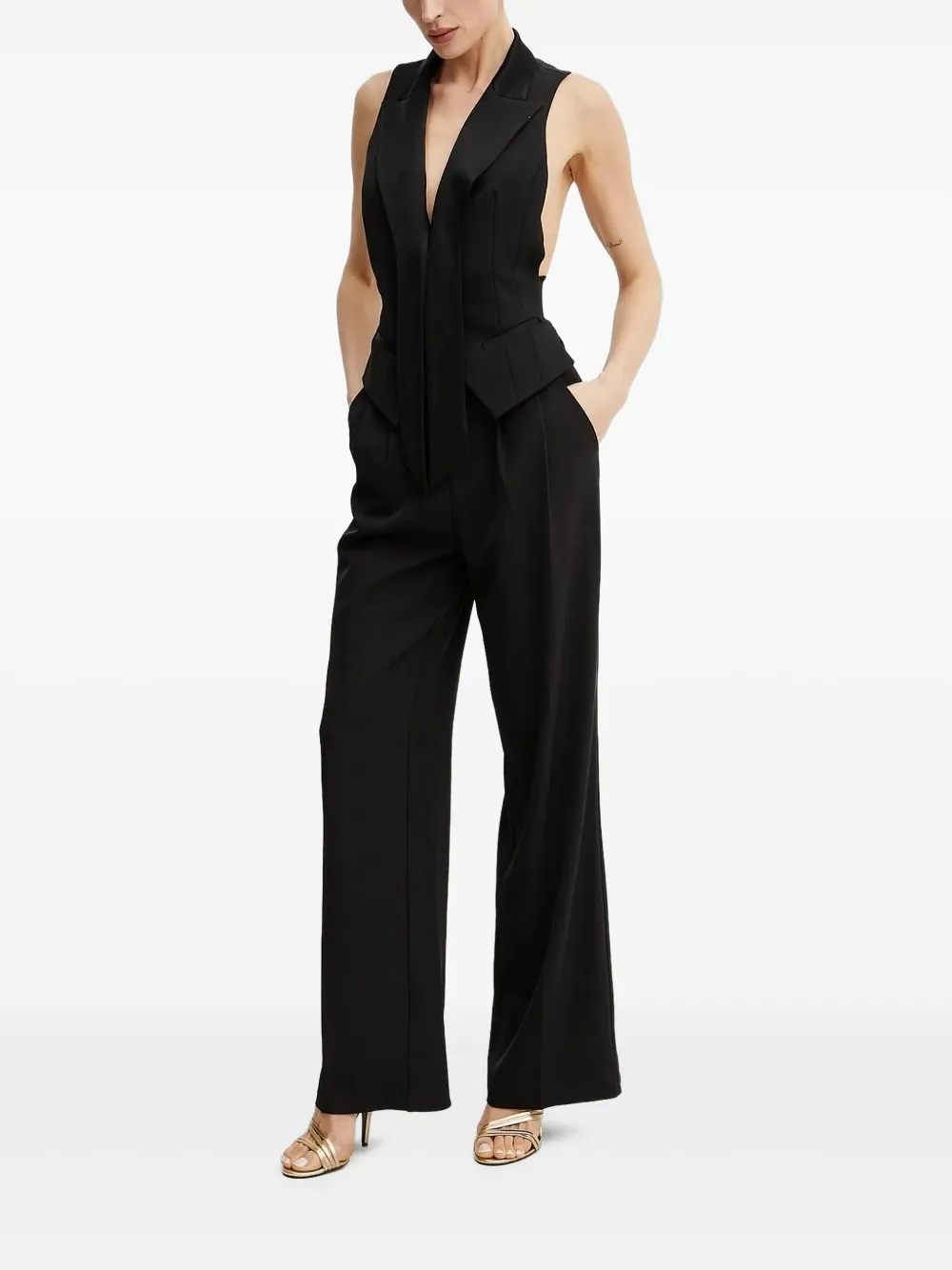 Elisabetta Franchi open-back tailored jumpsuit Zwart