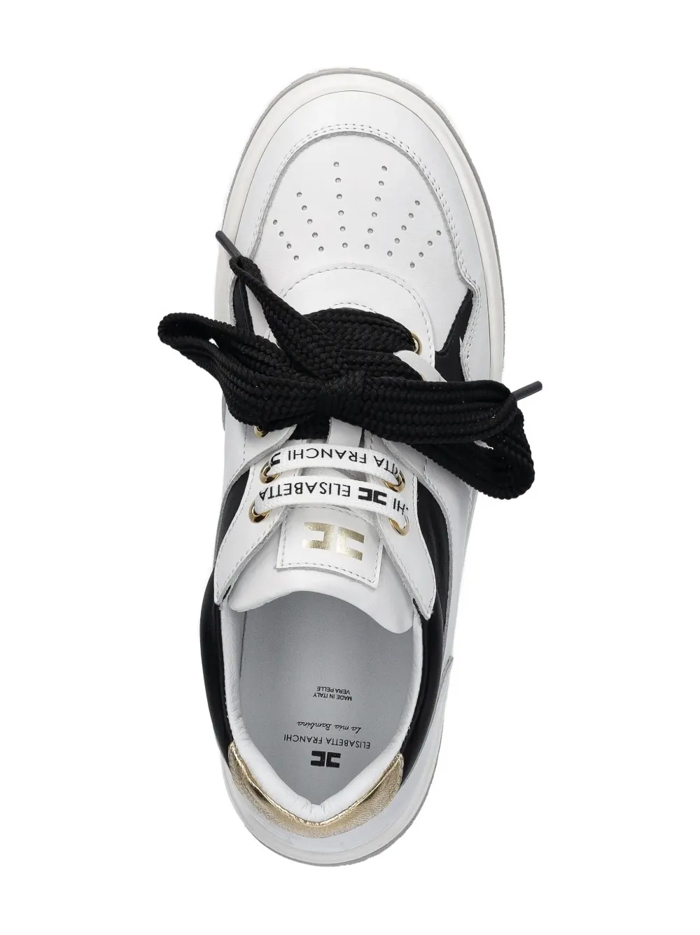 Elisabetta Franchi Leather Logo-embossed Sneakers In White