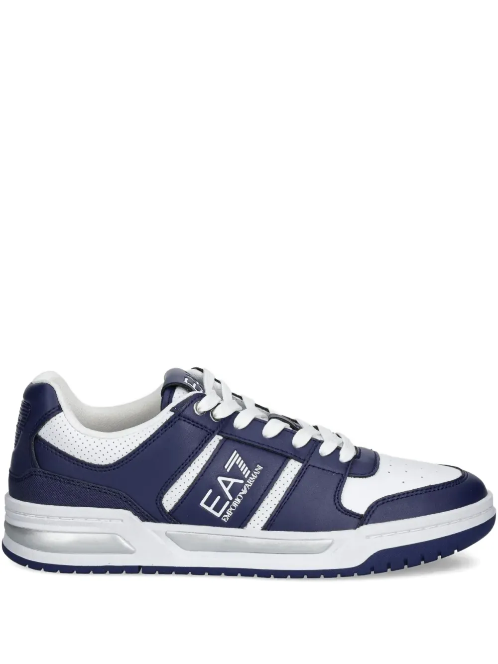 Ea7 Emporio Armani leather sneakers Blue