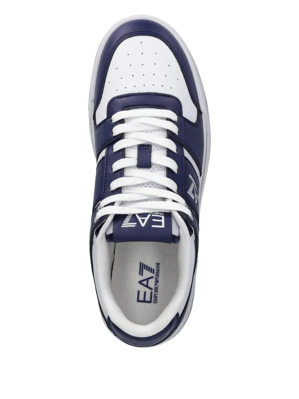 Ea7 Emporio Armani leather sneakers Blue