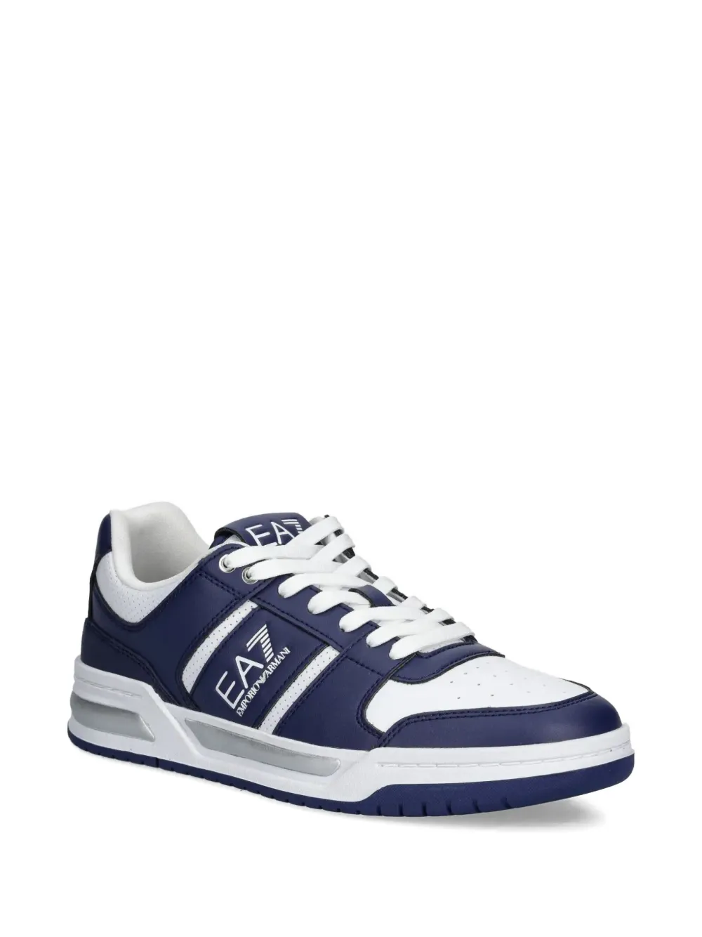 Ea7 Emporio Armani leather sneakers Blue