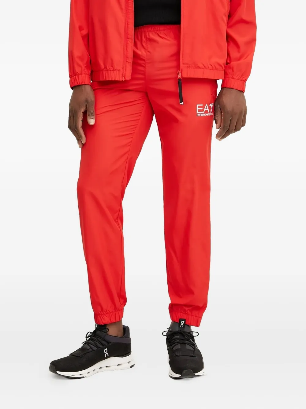 Ea7 Emporio Armani Trainingshoodie met logodetail Rood