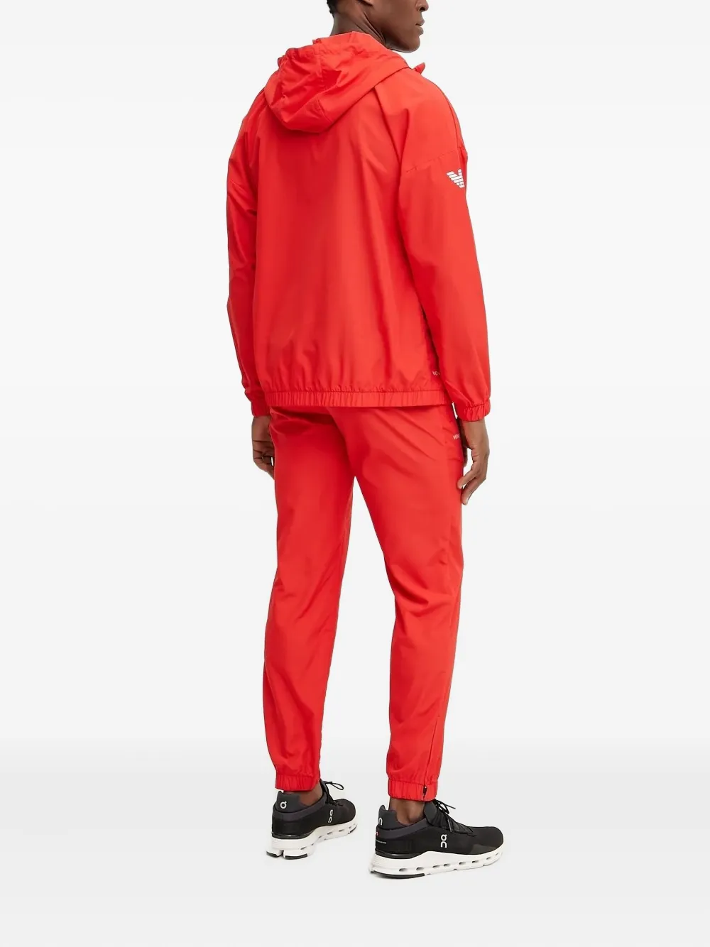 Ea7 Emporio Armani Trainingshoodie met logodetail Rood