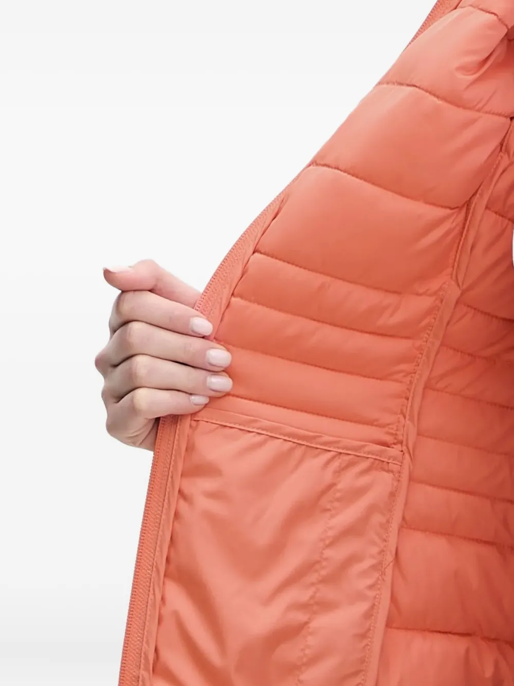 Ea7 Emporio Armani logo-print quilted jacket Oranje
