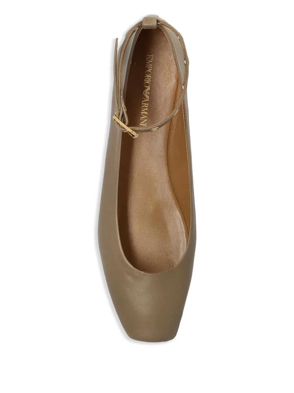 Emporio Armani Leren ballerina's Bruin