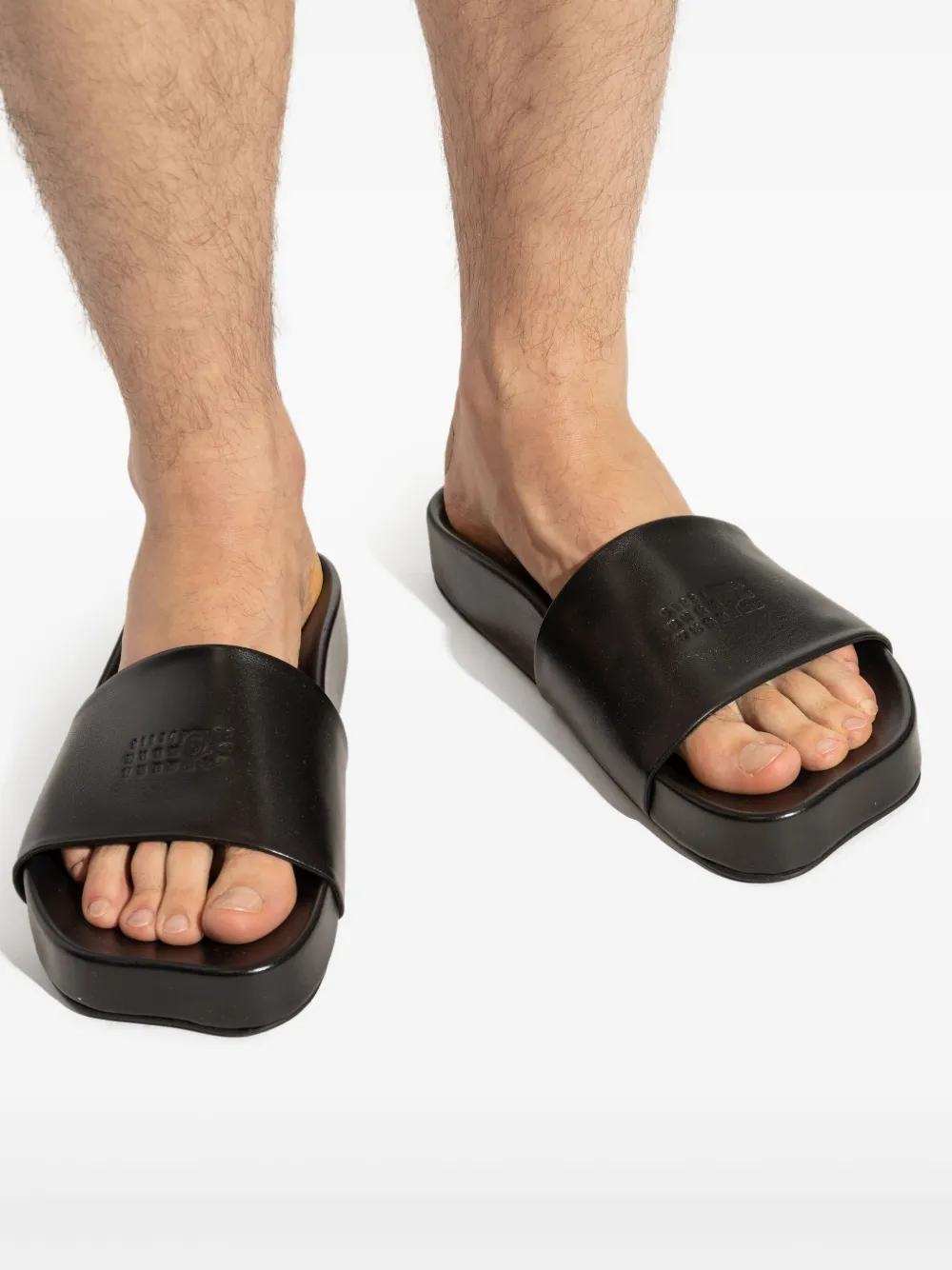 MM6 Maison Margiela Numbers-motif slides Black