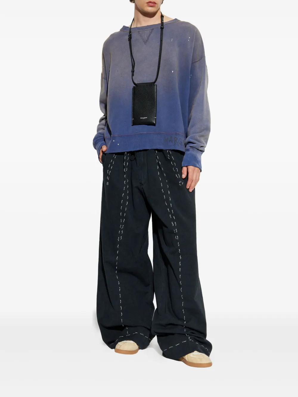 Maison Margiela logo-print sweatshirt - Blauw