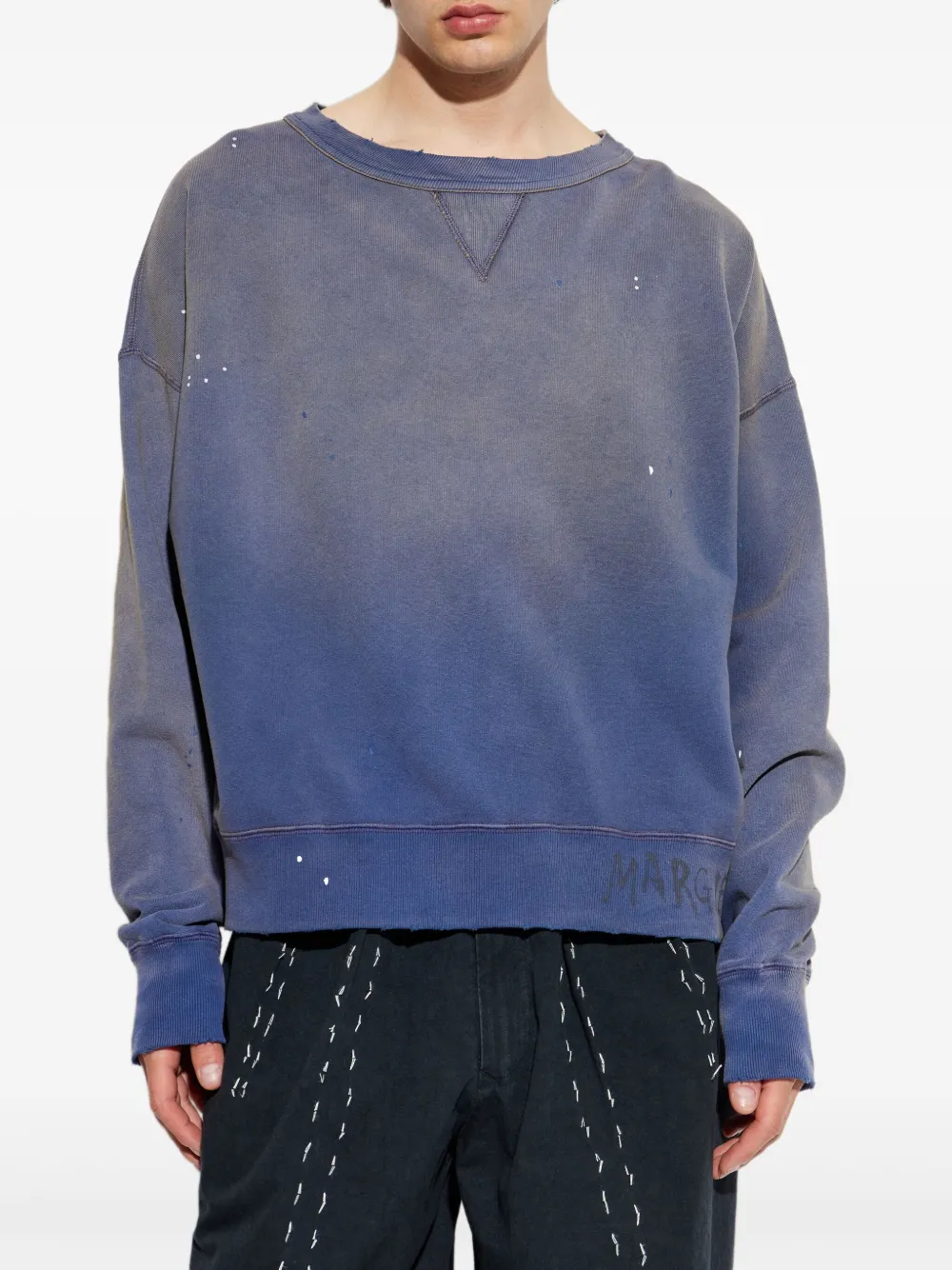 Maison Margiela Sweater met logoprint Blauw