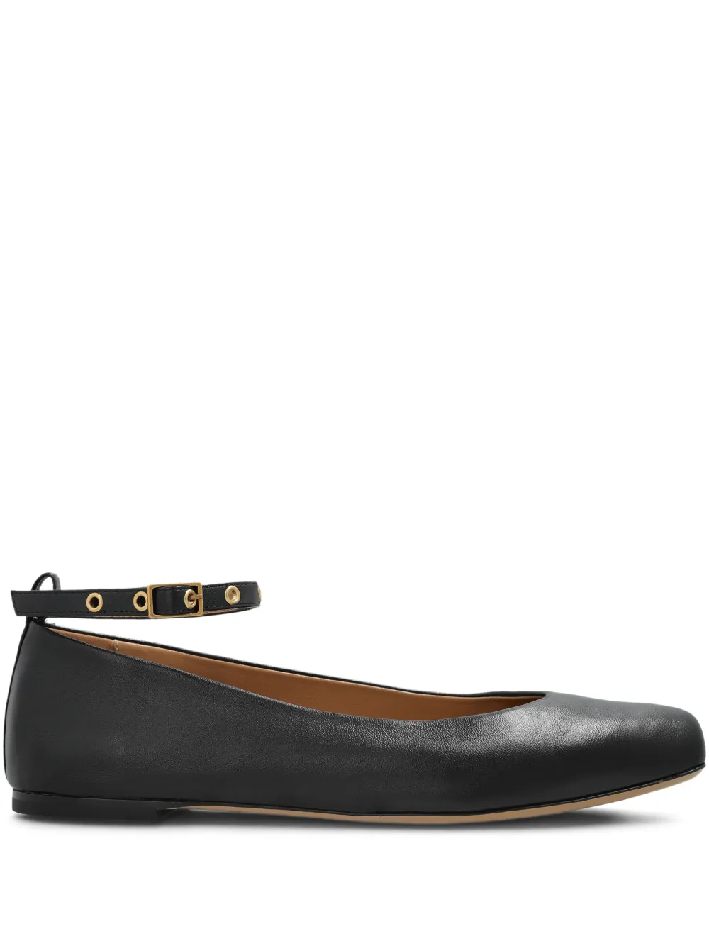 Emporio Armani Leren ballerina's Zwart