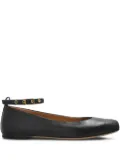 Emporio Armani leather ballerina shoes - Black