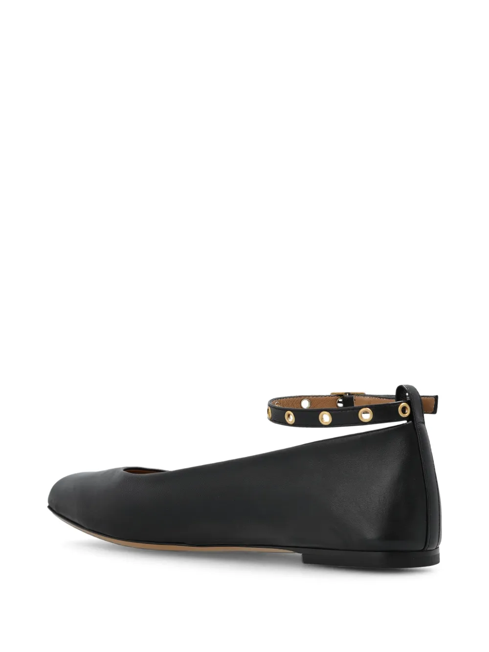 Emporio Armani Leren ballerina's Zwart