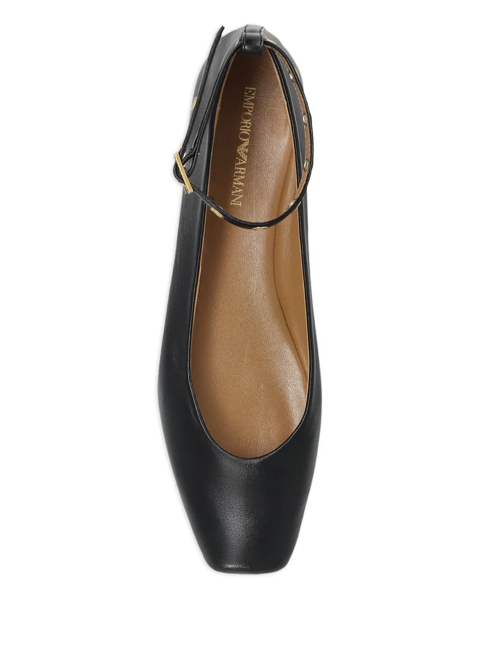 Emporio Armani Leren ballerina's Zwart