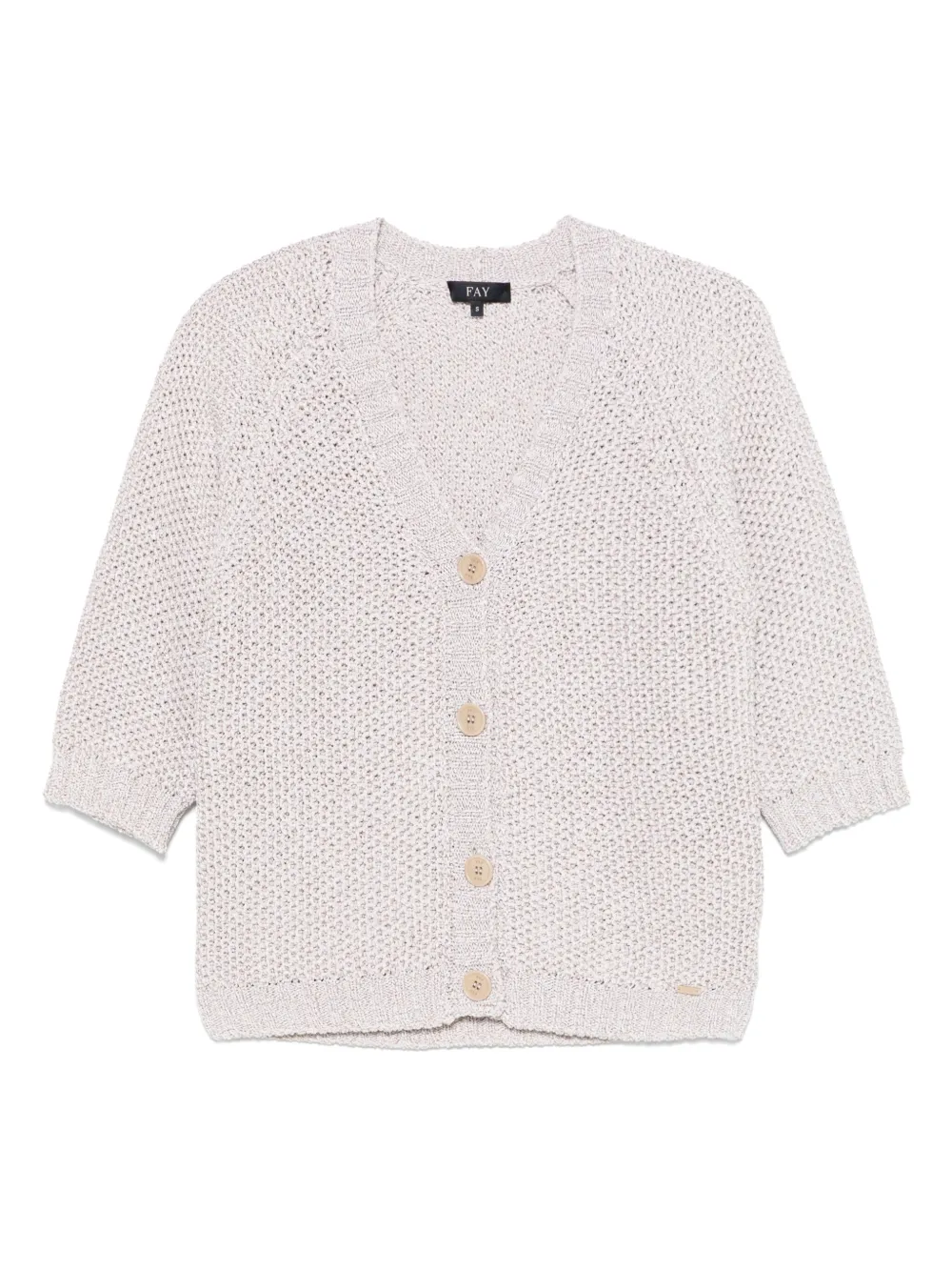 Fay lurex-detailing cardigan | Neutrals | Image 1