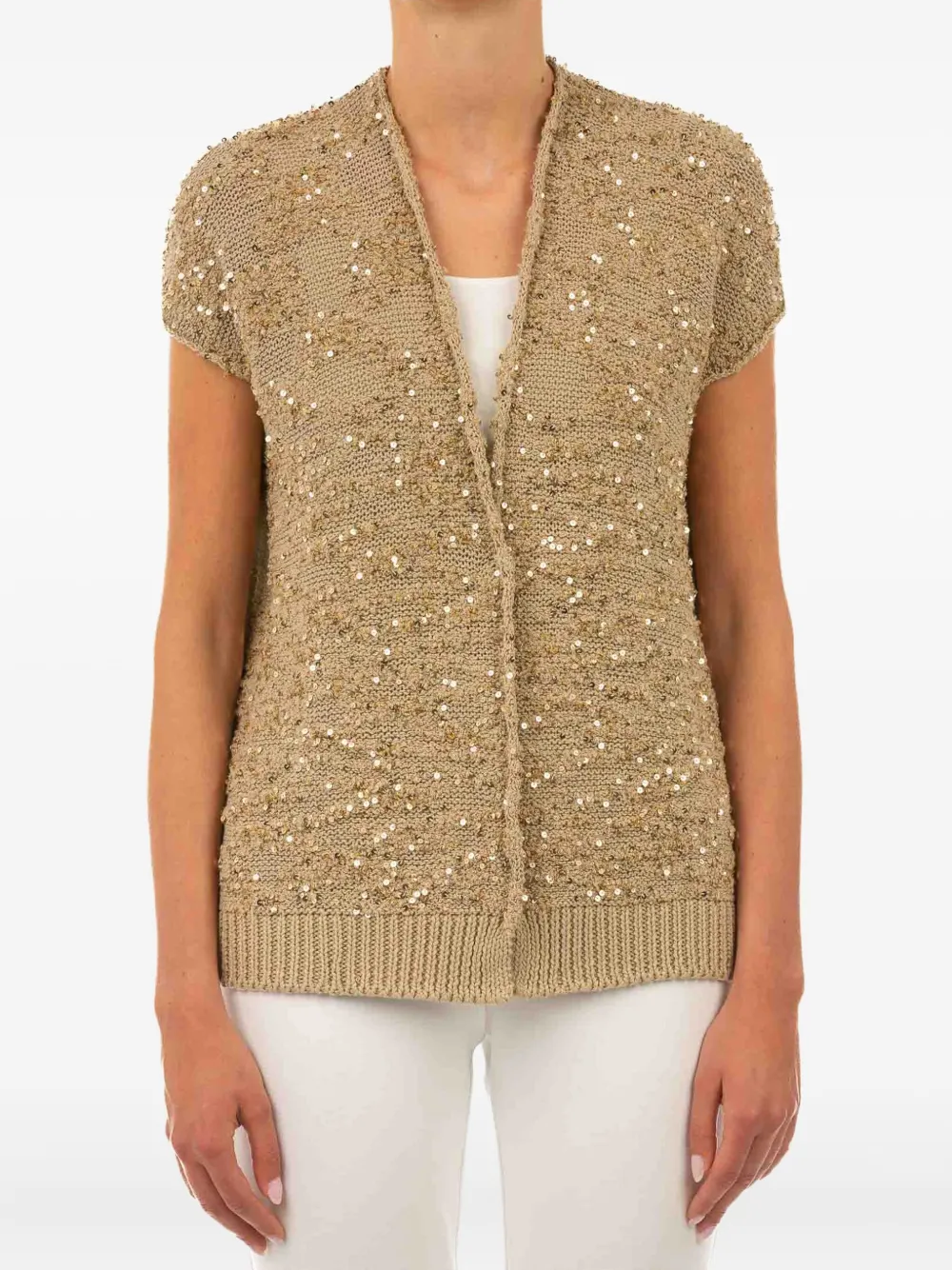 Le Tricot Perugia Sequin-embellished Cardigan