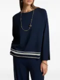ELENA MIRO` stripe-detail sweater - Blue