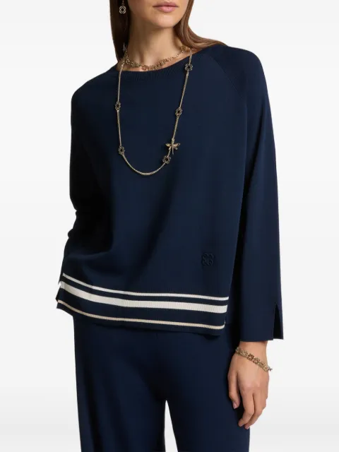 ELENA MIRO` stripe-detail sweater 