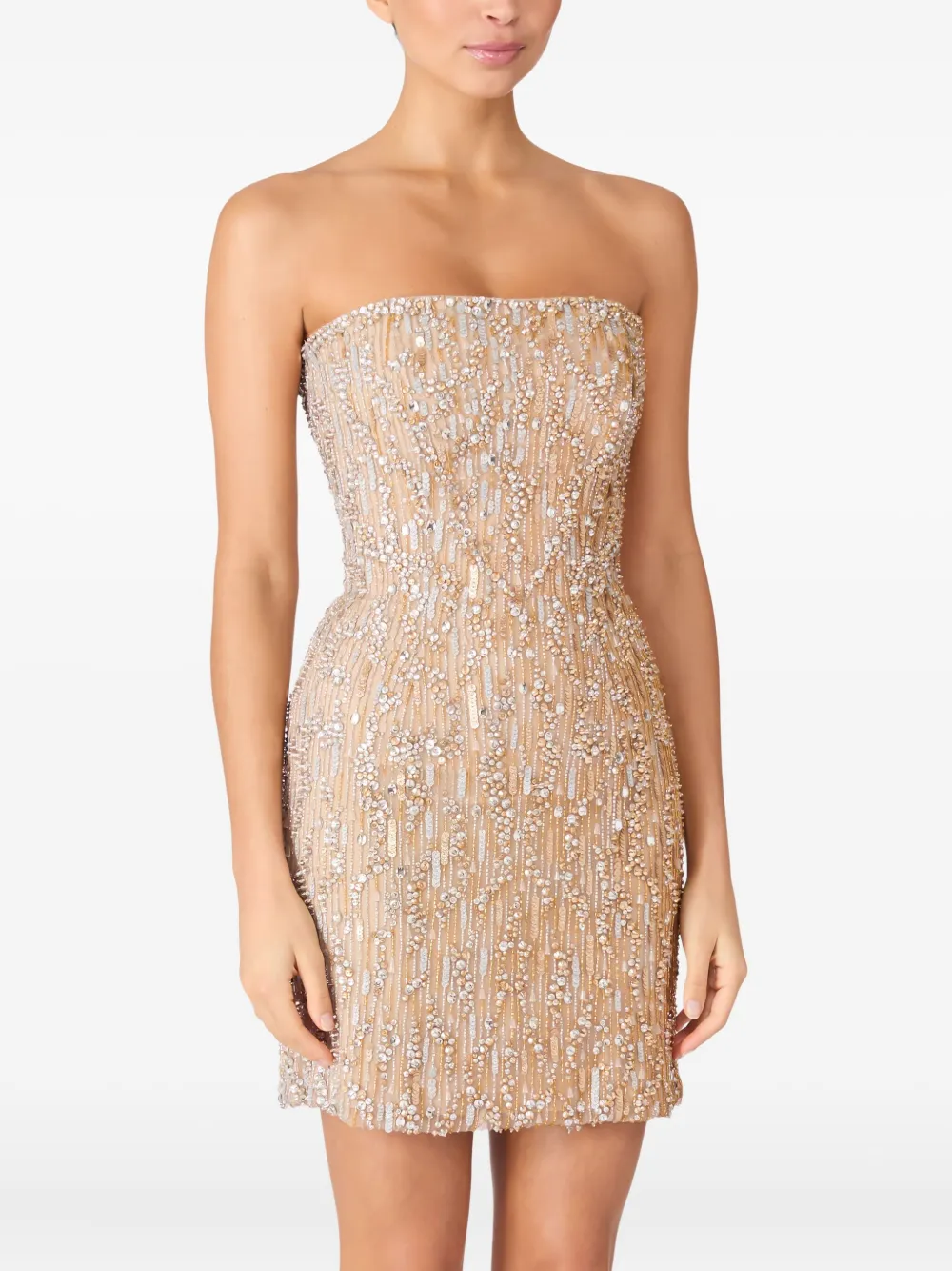 Jenny Packham Minuit mini dress - Beige
