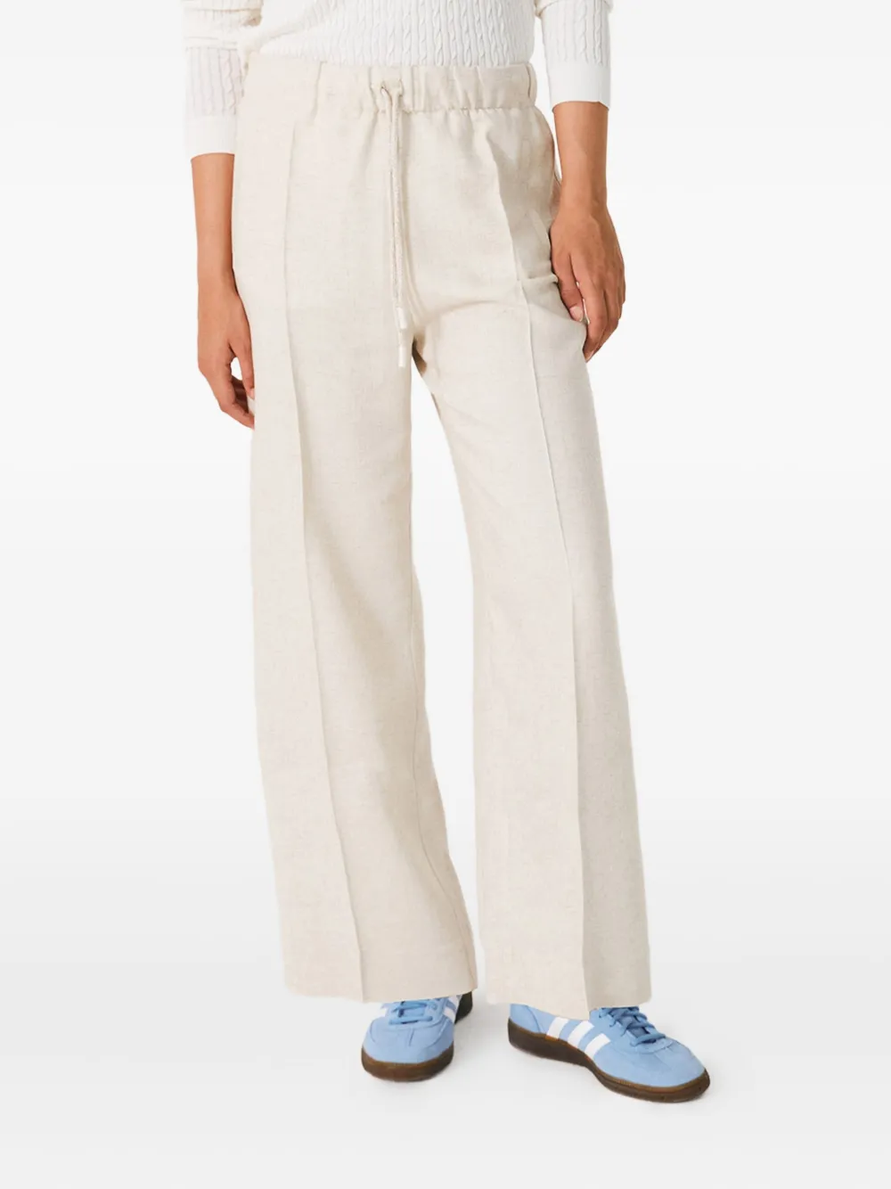 BIANCALANCIA pressed-crease trousers - ホワイト BIANCALANCIA pressed-crease trousers - ホワイト