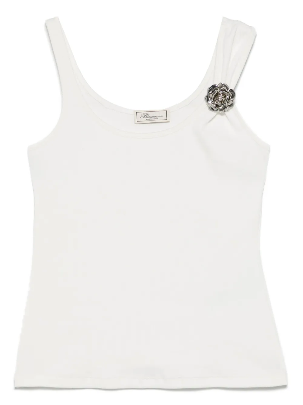 Blumarine Floral-brooch Tank Top