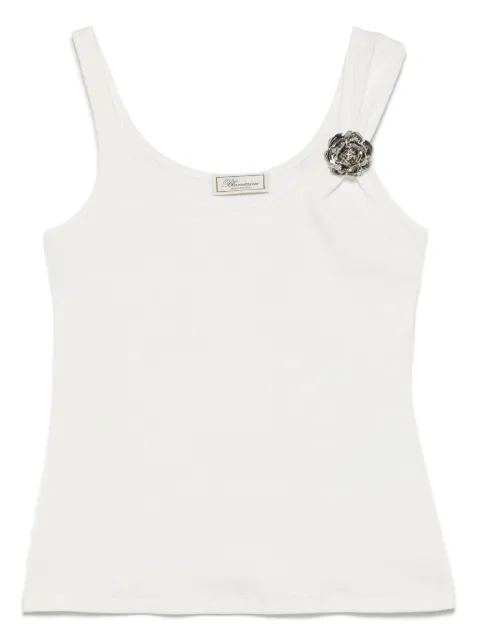 Blumarine floral-brooch tank top