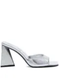 The Attico 100mm Devon metallic leather sandals - Silver