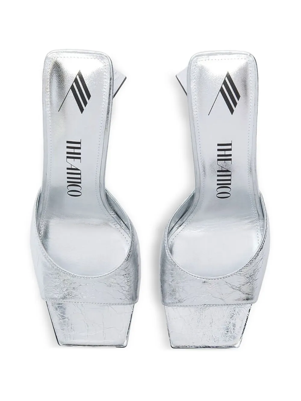 The Attico 100 mm Joy metallic sandalen Zilver