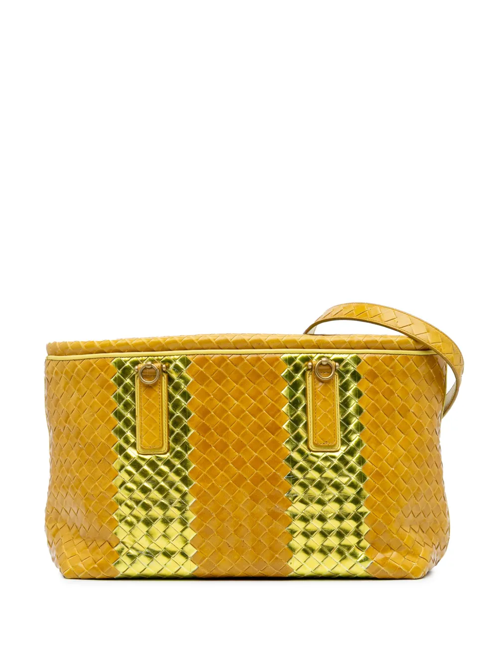 Bottega Veneta Pre-Owned 2007 レザー イントレチャート トートバッグ - ゴールドトーン Bottega Veneta Pre-Owned 2007 レザー イントレチャート トートバッグ - ゴールドトーン