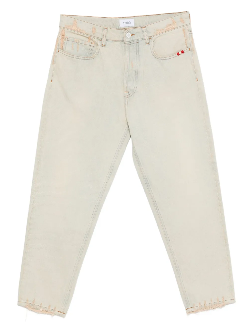 AMISH Jeremiah jeans met franje afwerking Blauw
