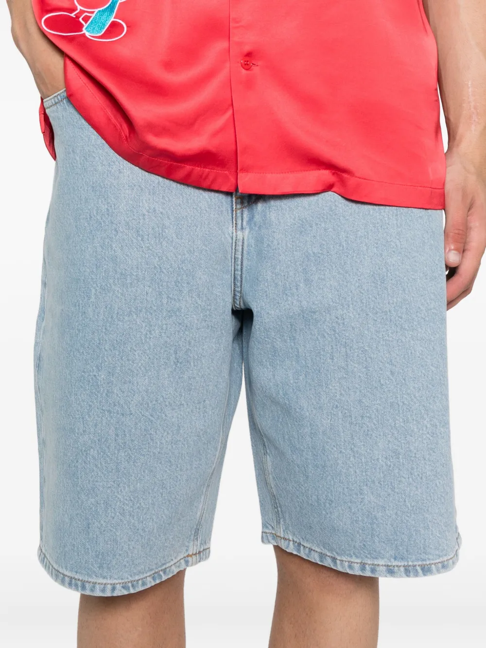 AMISH Tommy denim shorts met zakdetail Blauw