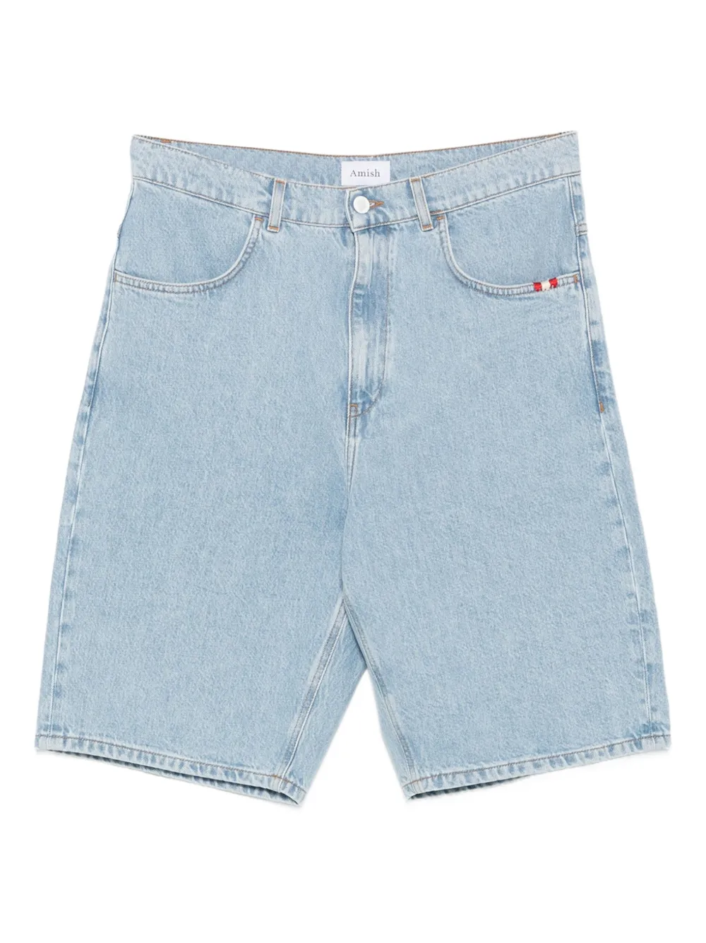 AMISH Tommy denim shorts met zakdetail Blauw