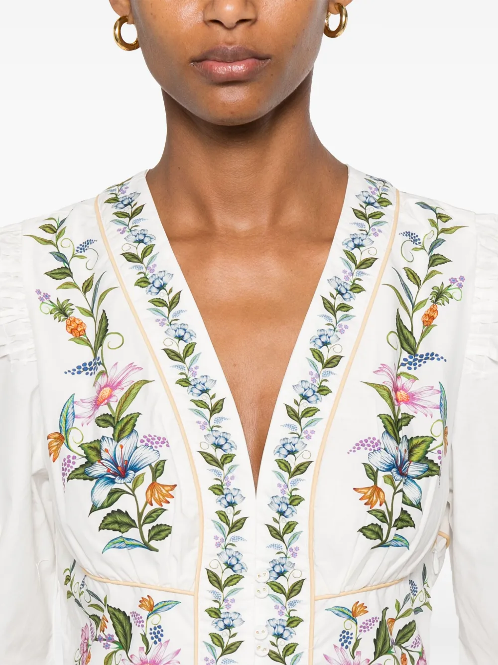 Farm Rio Sweet Bloom Dreamscape Cotton Shirtdress