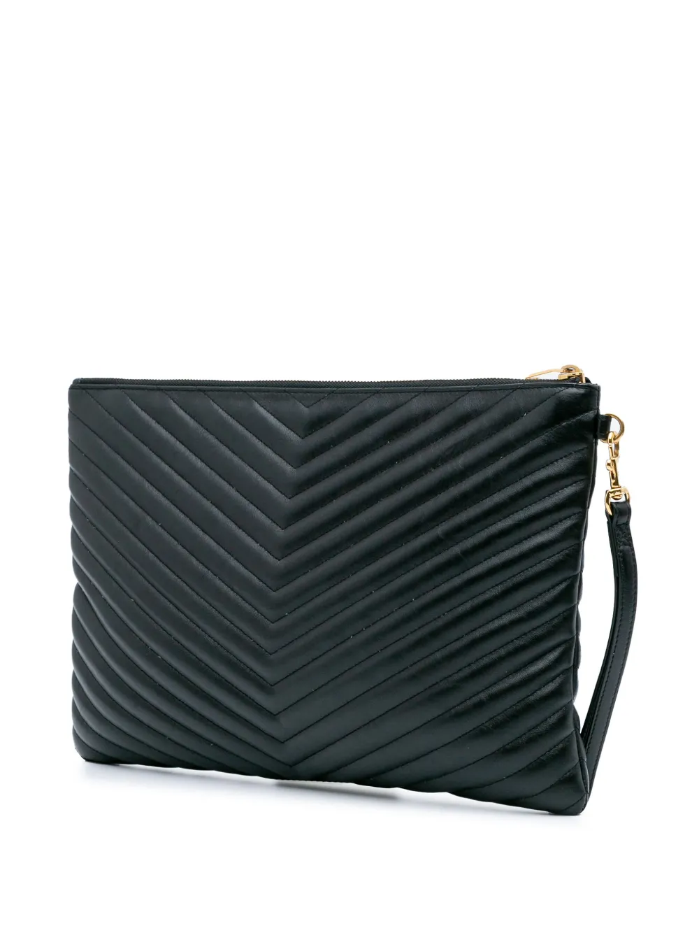 Saint Laurent Pre-Owned 2017 Leather Chevron Monogram Document Holder clutch bag | Pre-Owned | Image 2
