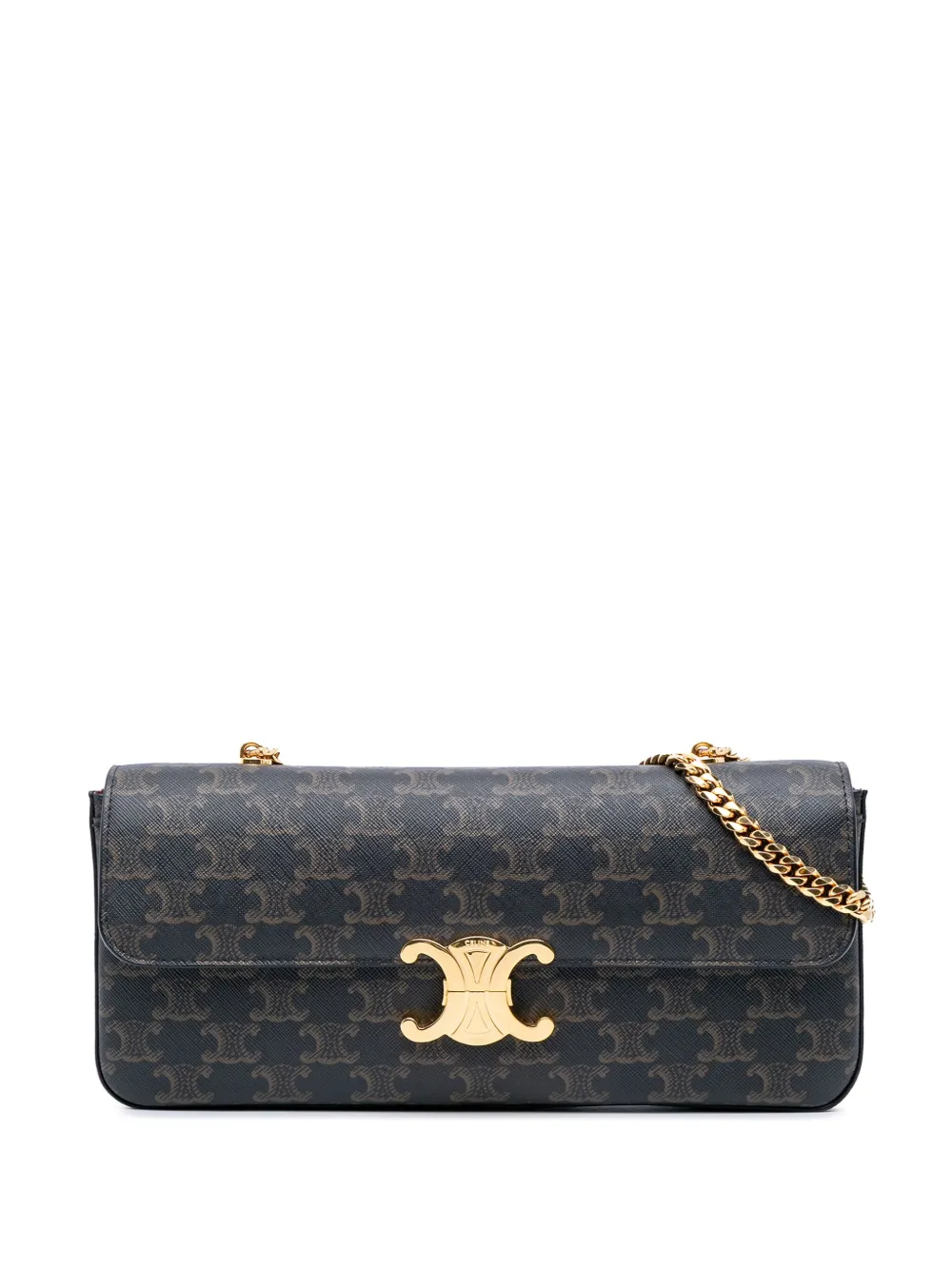 Céline Pre-Owned 2021 Triomphe Coated Canvas Chain shoulder bag | Brown | Image 1