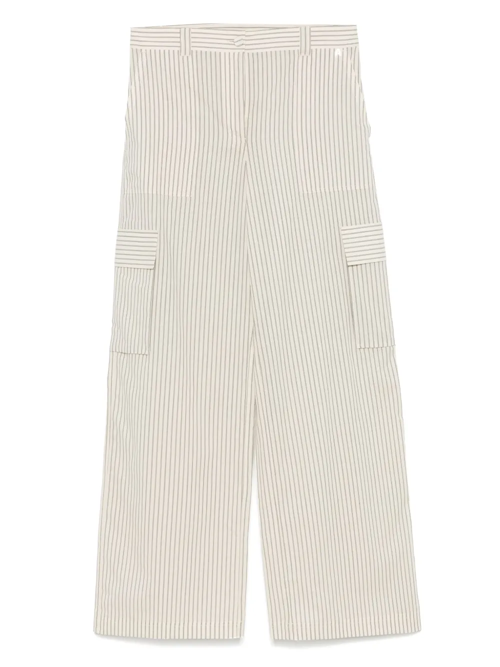 TWINSET Gestreepte broek Beige