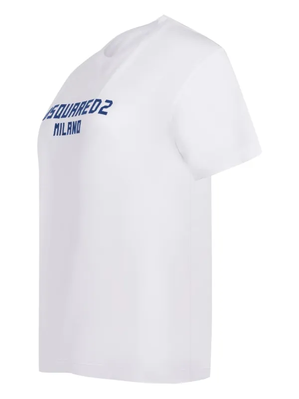 美品☆DSQUARED2 MILANOプリントロゴTシャツ ホワイト 美品☆DSQUARED2 MILANOプリントロゴTシャツ ホワイト