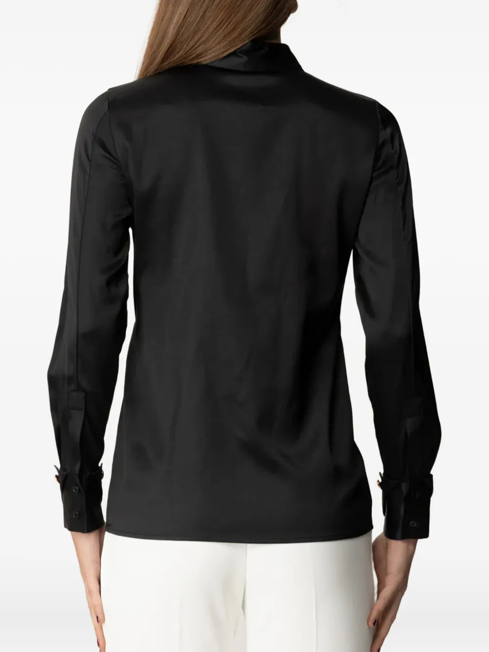 Elisabetta Franchi Blouse van satijn-zijdemix - Zwart