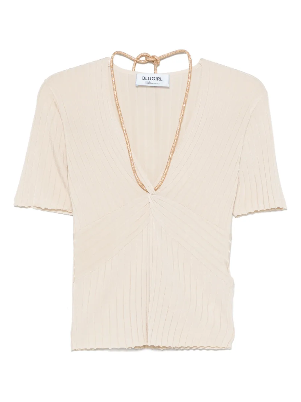 Blugirl Ribgebreide top Beige