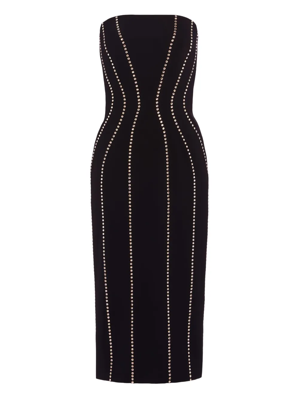 Jenny Packham Verity strapless midi-jurk met studs Zwart